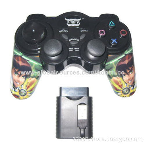 Wireless Gamepad with Water Print Can, Various Photos, Suitable for PS2